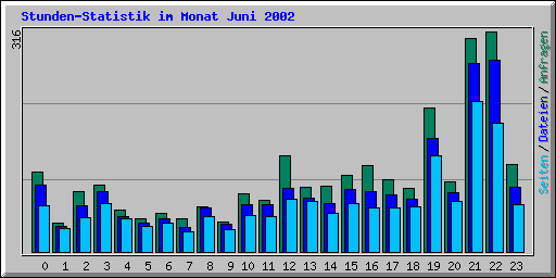 Stunden-Statistik im Monat Juni 2002