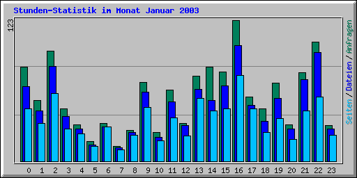 Stunden-Statistik im Monat Januar 2003